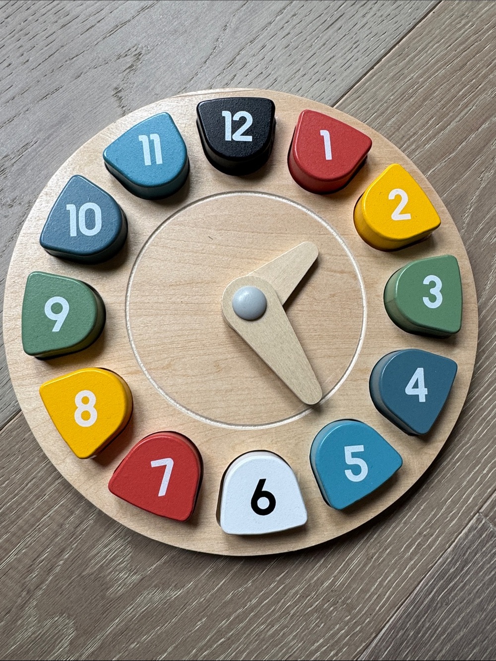 Pottery Barn Kids Wooden Colorful Number Clock Puzzle
